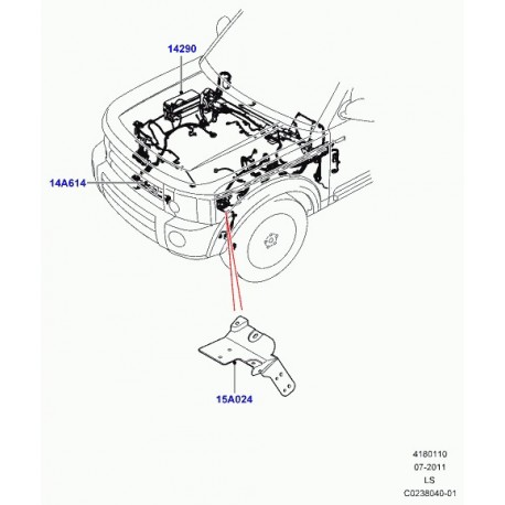 Land rover cablage compartiment moteur Discovery 3 (LR029778)