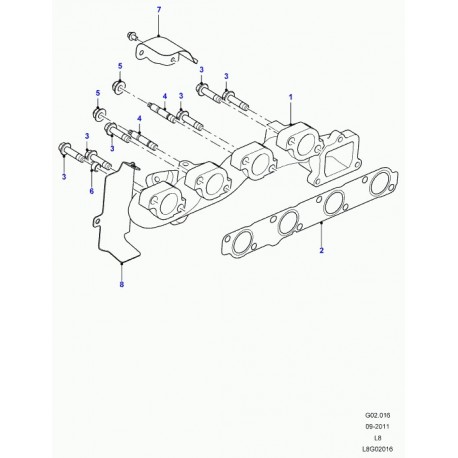 Land rover bouclier thermique coll. echap. Defender 90, 110, 130 (LR029904)