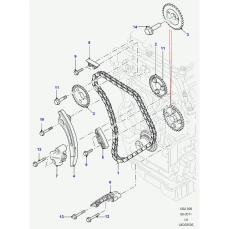 Land rover pignon Defender 90, 110, 130 (LR029908)