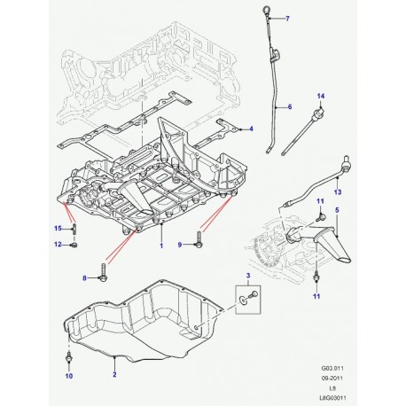 Land rover raidisseur bloc-moteur Defender 90, 110, 130 (LR029913)