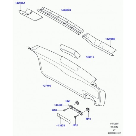 Land rover vis a tete six pans avec collet Range Sport (LR029964)