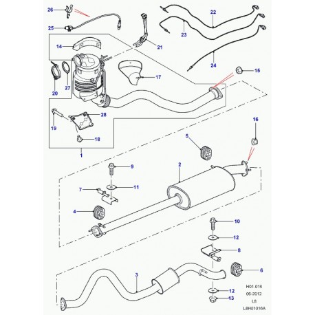 Land rover ecran thermique-collect. echapp. Defender 90, 110, 130 (LR030008)