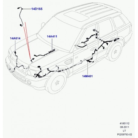 Land rover wiring-air suspension Discovery 3, Range L322, Sport (LR030017)