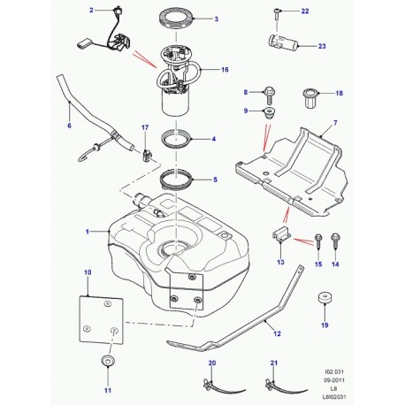 Land rover vis Defender 90, 110, 130 (LR030041)