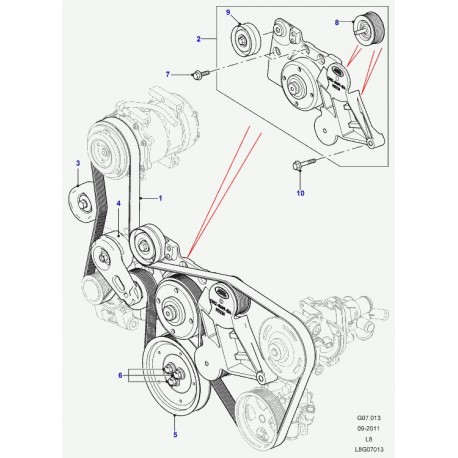 Land rover support avec bague Defender 90, 110, 130 (LR031367)