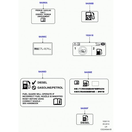 Land rover etiquette instruction-alim Evoque (LR031376)