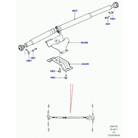 Land rover arbre de sortie Evoque (LR031394)