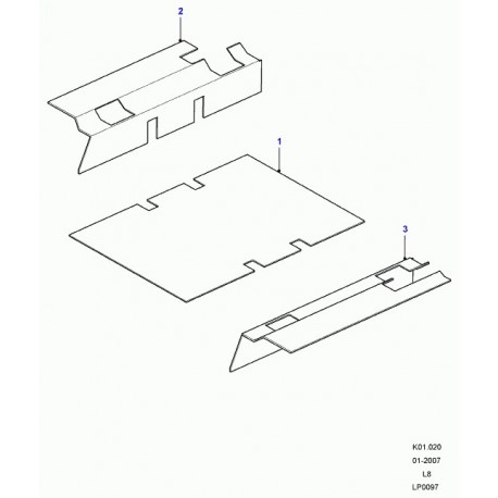 Land rover moquette compartiment chargement Defender 90, 110, 130 (LR031446)