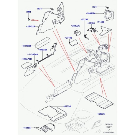 Land rover garniture insonorisation passage roue Evoque (LR031473)