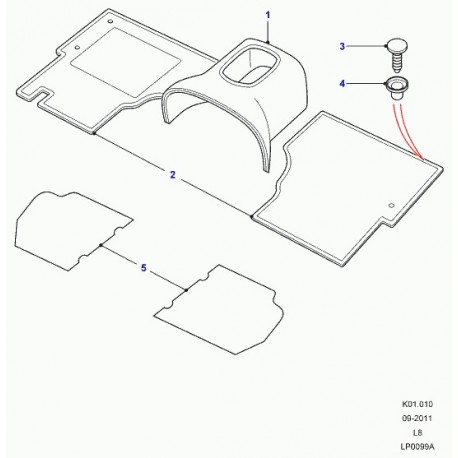 Land rover insonorisant Defender 90, 110, 130 (LR031505)