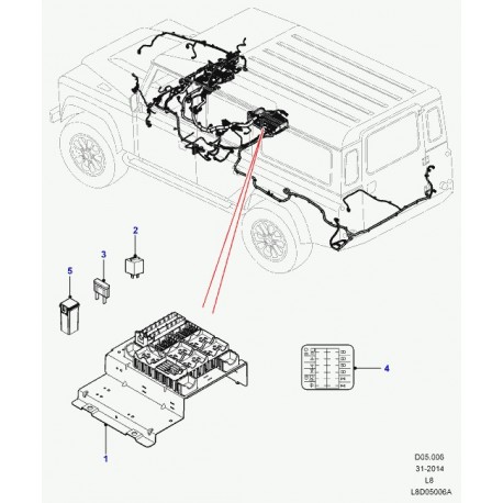 Land rover decalque Defender 90, 110, 130 (LR031708)