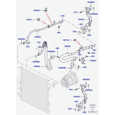 Land rover joint torique Discovery 3 (LR031798)