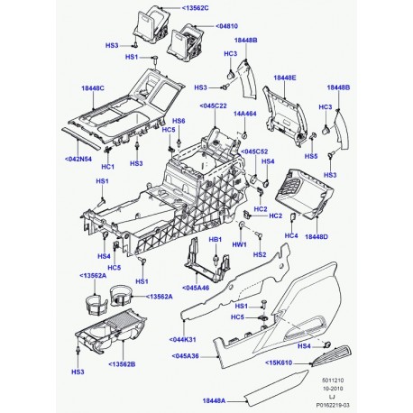 Land rover panneau console finition centrale Range L322 (LR031893)