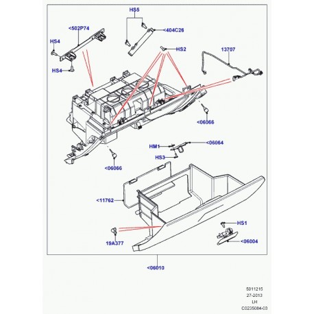 Land rover support fixation espace rangement Evoque (LR031965)