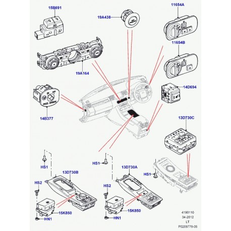 Land rover ecrou Range Sport (LR032125)