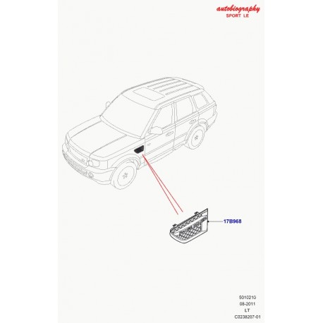 Land rover grille entree d'air Range Sport (LR032406)