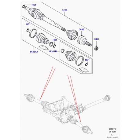 Land rover cv joint Range L322 (LR032577)