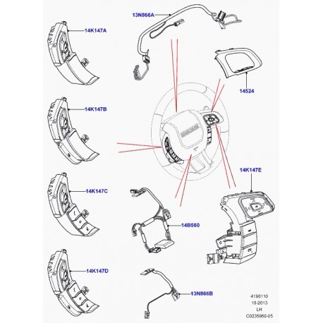 Land rover cache volant Evoque (LR032696)