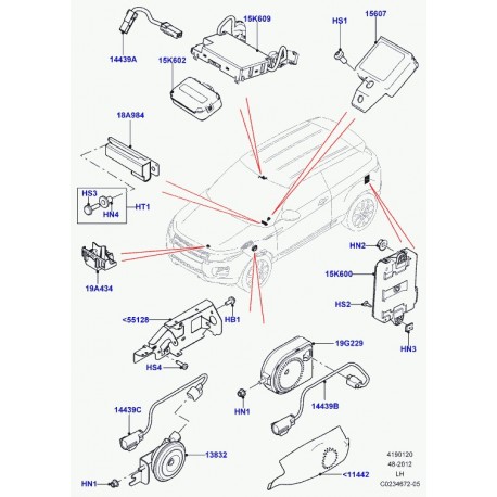 Land rover capteur et support balayage int Evoque (LR032735)