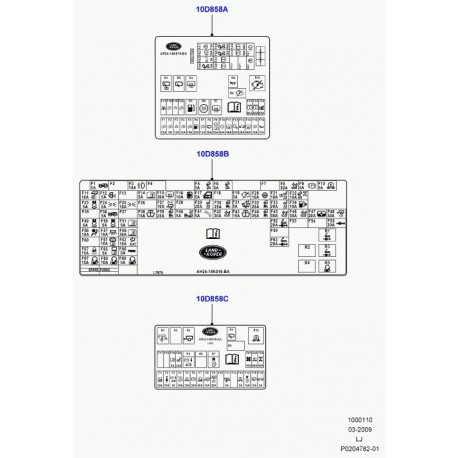 Land rover label fuse identification Range L322 (LR032794)