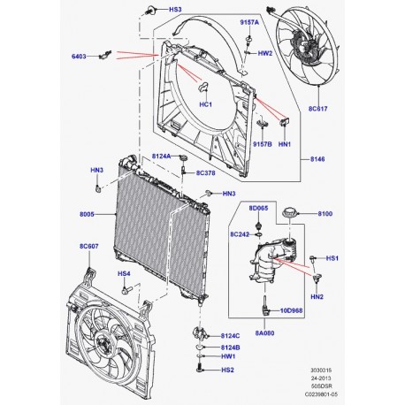 Land rover vis et rondelle-tete a six pans Range L405,  Sport (LR033039)