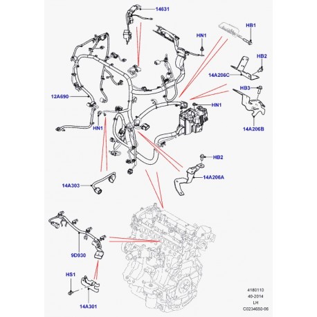 Land rover cablage moteur Evoque (LR033046)