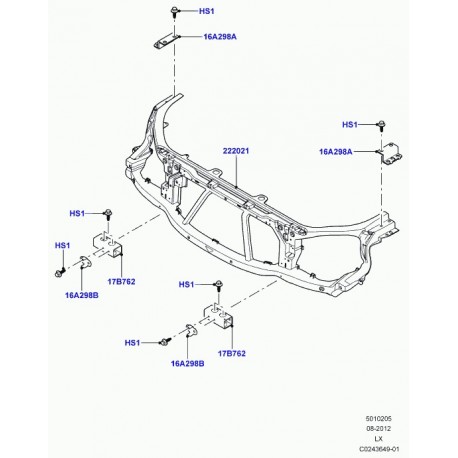 Land rover plaque silent-bloc-support avant Range L405,  Sport (LR033049)