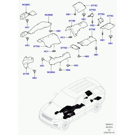 Land rover boulon Range L405,  Sport (LR033163)