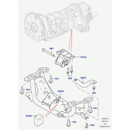 Land rover ecrou Range L405,  Sport (LR033202)