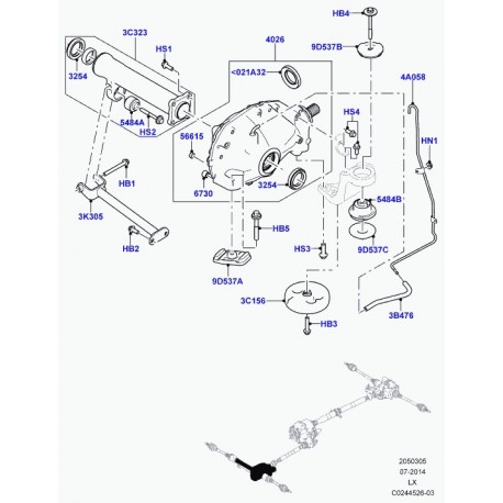 Land rover rondelle support de differentiel Range L405,  Sport (LR033205)