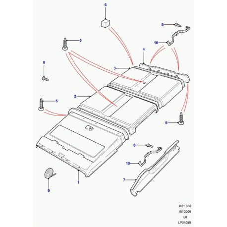 Land rover garnissage de pavillon Defender 90, 110, 130 (LR033217)