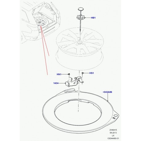 Land rover support porte-roue Range L405,  Sport (LR033237)