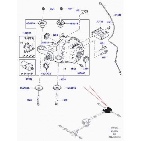 Land rover silent-bloc type bague Range L405,  Sport (LR033261)