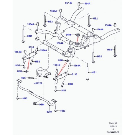 Land rover silent-bloc type bague Range L405,  Sport (LR033263)