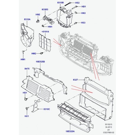 Land rover deflecteur d'air Range L405 (LR033399)