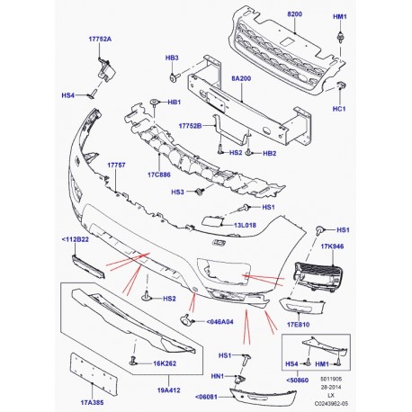 Land rover vis avec rondelle Range L405,  Sport (LR033401)