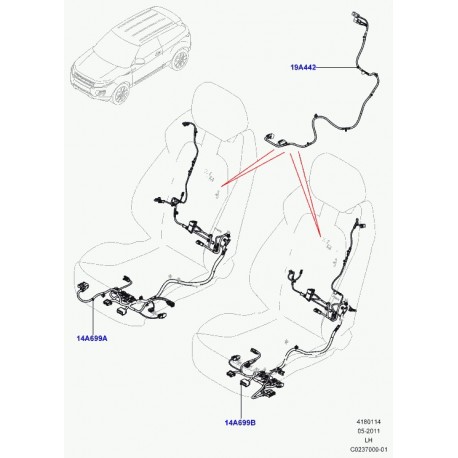 Land rover cablage siege Evoque (LR033491)