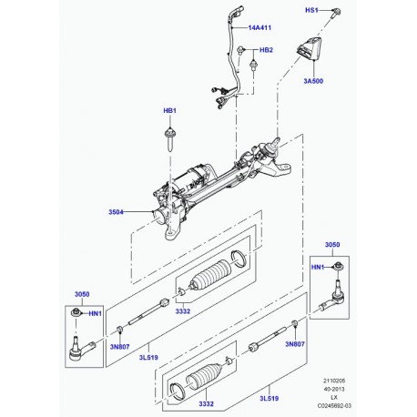 Land rover jeu de manchons Range L405,  Sport (LR033528)