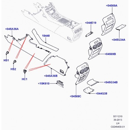 Land rover panel-console side Evoque (LR033537)