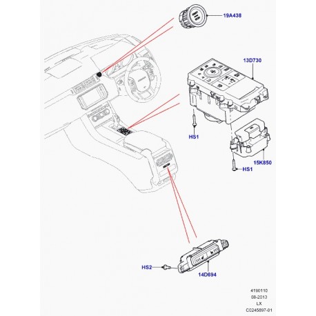 Land rover vis Range L405,  Sport (LR033646)