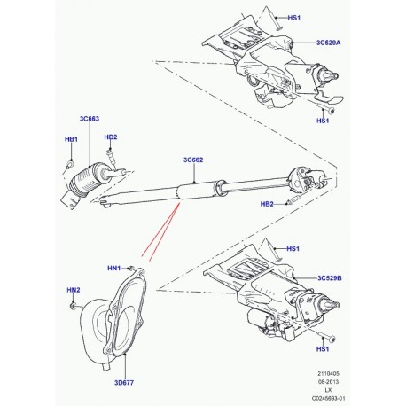 Land rover raccord cruciforme double Range L405,  Sport (LR033647)