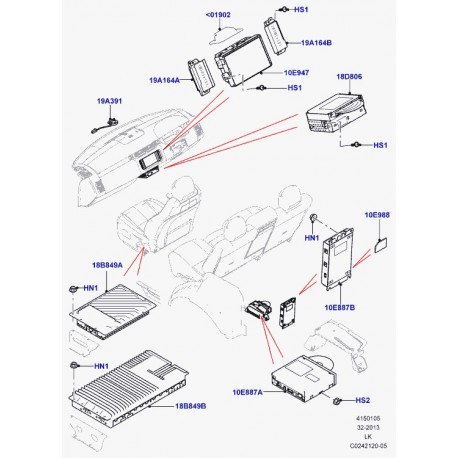 Land rover controle unite audio-visuelle Range L405 (LR033916)