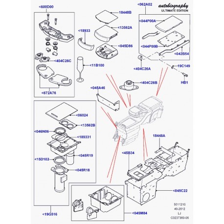 Land rover console Range L322 (LR034025)