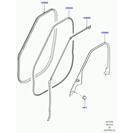 Land rover joint avant et arriere porte Range L405 (LR034097)