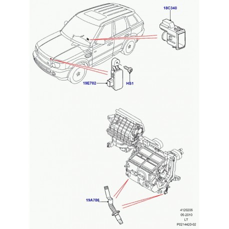 Land rover capteur-pollution air Discovery 3, Range Sport (LR034133)