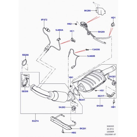 Land rover bouclier thermique capteur Evoque (LR034196)