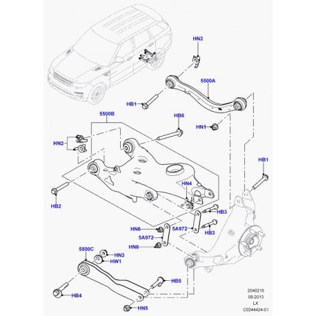 Land rover boulon Range L405,  Sport (LR034230)