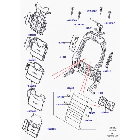 Land rover armature siege Range L405 (LR034382)