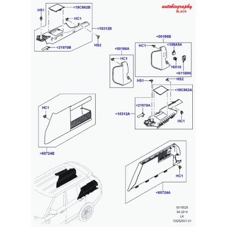 Land rover plaque obturation de commutateur Range L405 (LR034467)