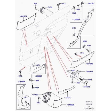 Land rover garniture porte Range L405 (LR034500)